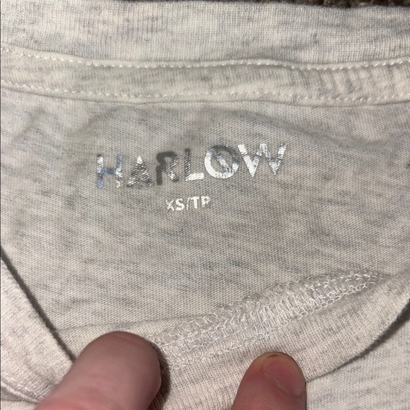 Harlow Gray Cropped Long Sleeve Sweatshirt With Floral Embroidery - Picture 6 of 6